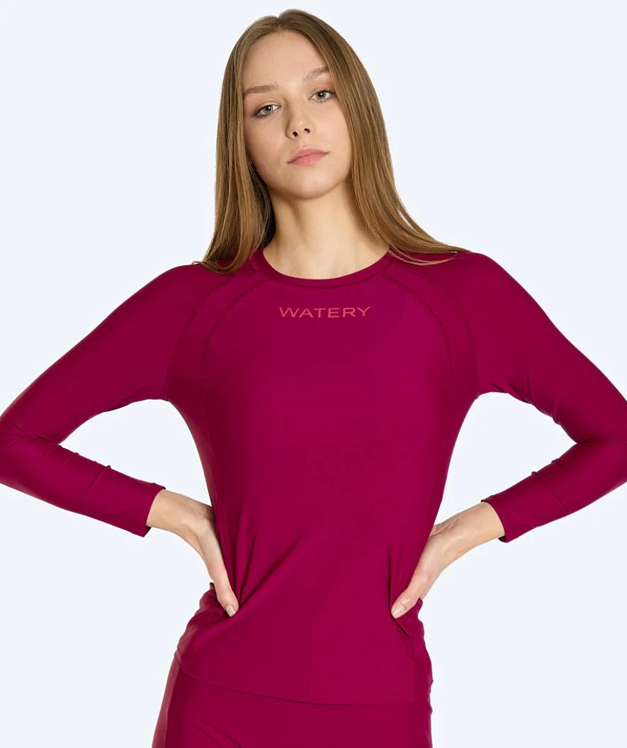Watery koszulka UV dla kobiet - Remington Rashguard z długim rękawem - Ciemnoczerwona - Image 3