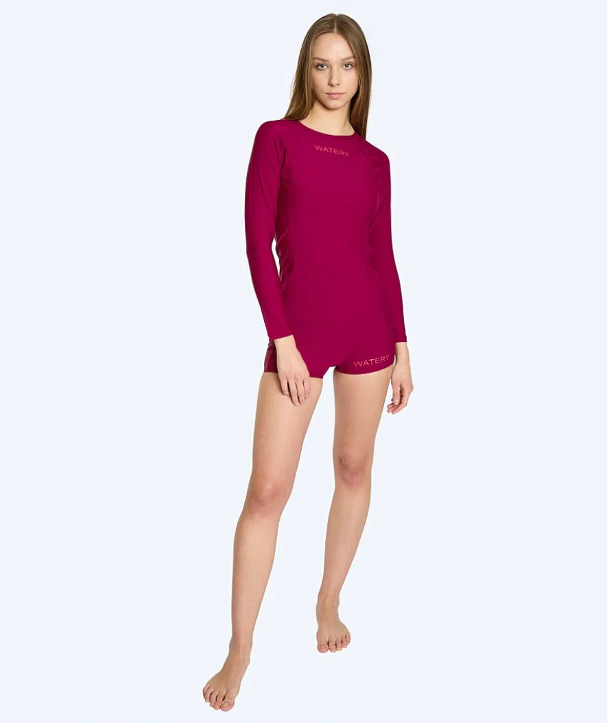 Watery koszulka UV dla kobiet - Remington Rashguard z długim rękawem - Ciemnoczerwona - Image 5