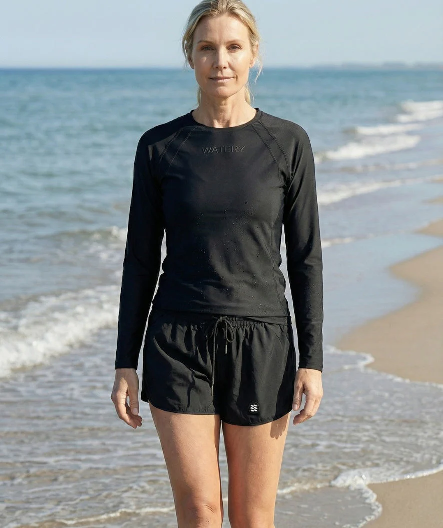 Watery koszulka UV dla kobiet - Remington Rashguard z długim rękawem - Czarna - Image 4