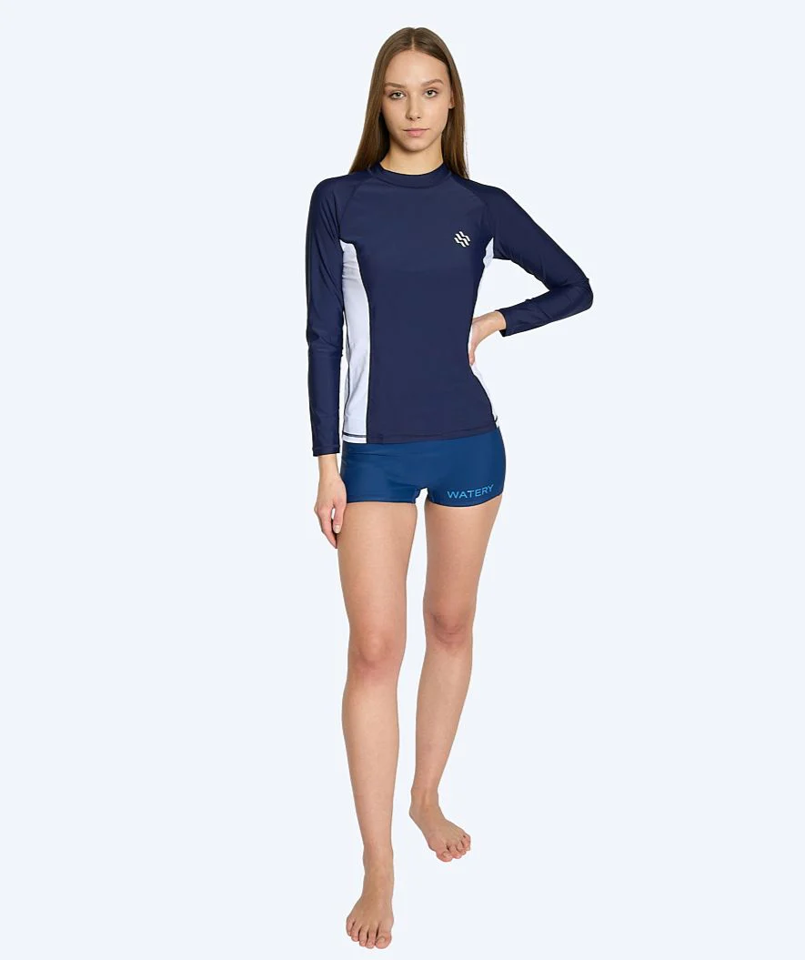 Watery koszulka UV dla kobiet - Talcott Rashguard z długimi rękawami - Granatowa/biała - Image 3