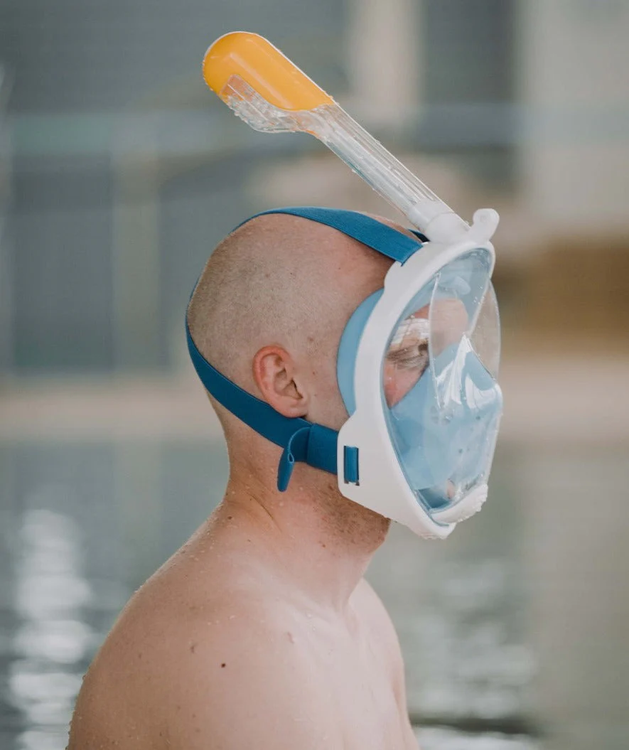 Watery pełnotwarzowa maska do snorkelingu dla dorosłych - Niebieski - Image 8