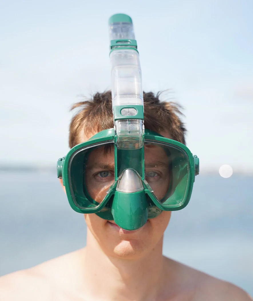 Watery pełnotwarzowa maska do snorkelingu dla dorosłych - Pearl - Ciemnozielony - Image 4