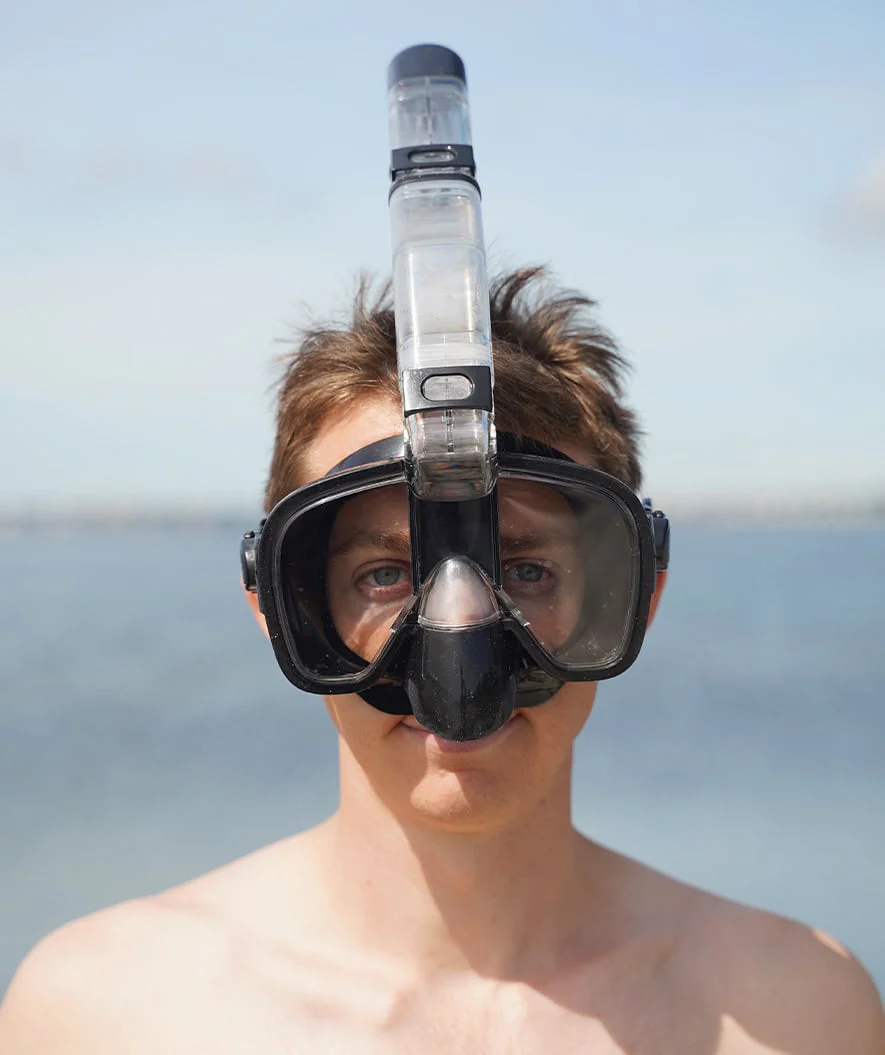 Watery pełnotwarzowa maska do snorkelingu dla dorosłych - Pearl - Czarny - Image 4
