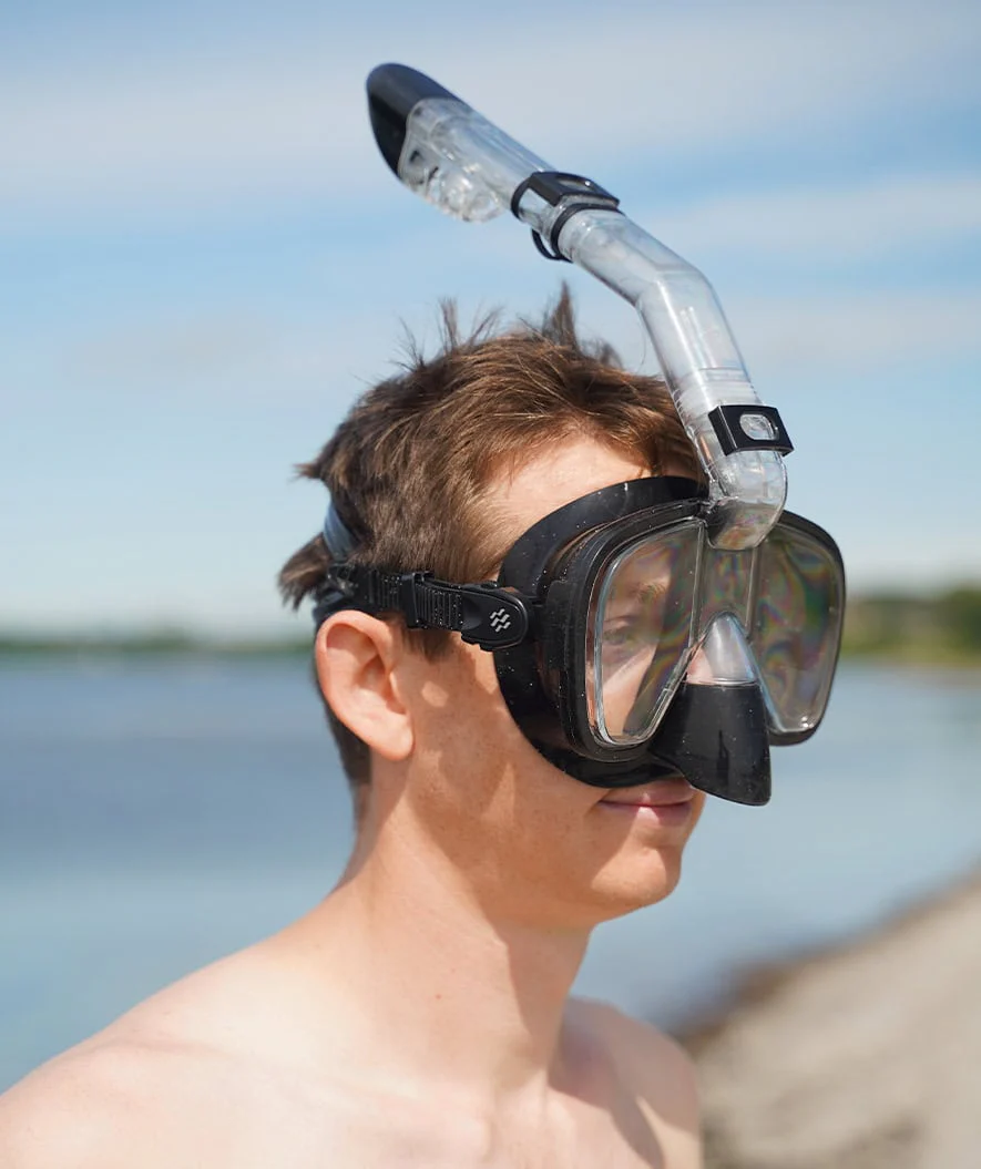 Watery pełnotwarzowa maska do snorkelingu dla dorosłych - Pearl - Czarny - Image 6
