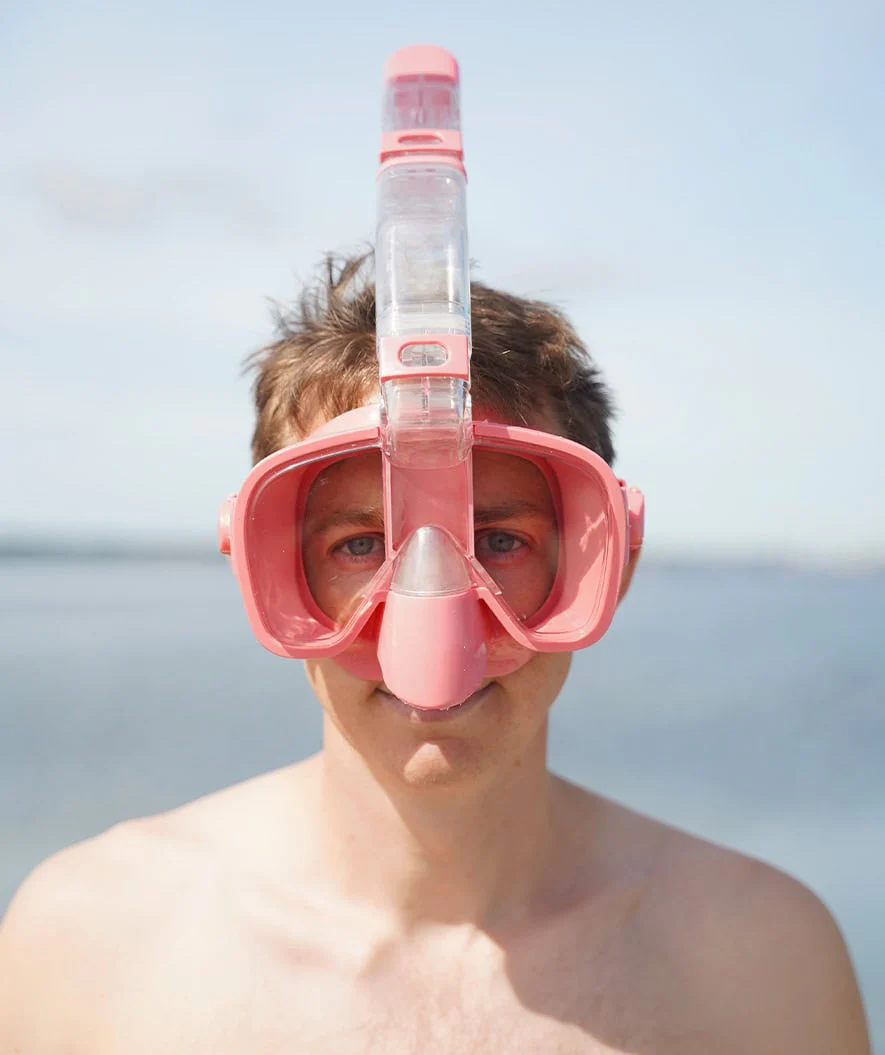 Watery pełnotwarzowa maska do snorkelingu dla dorosłych - Pearl - Różowy - Image 5