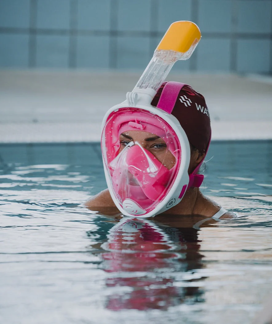 Watery pełnotwarzowa maska do snorkelingu dla dorosłych - Różowy - Image 4
