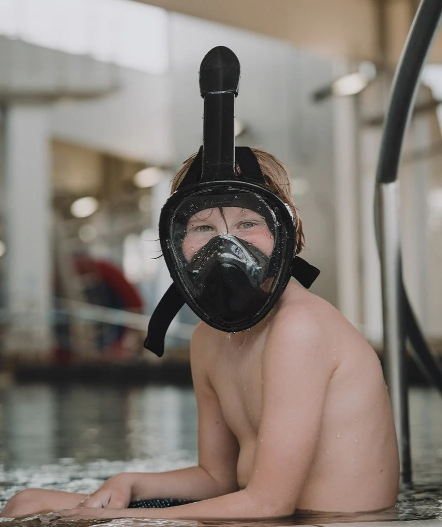 Watery pełnotwarzowa maska do snorkelingu dla dzieci - Oxygen - Czarny - Image 12