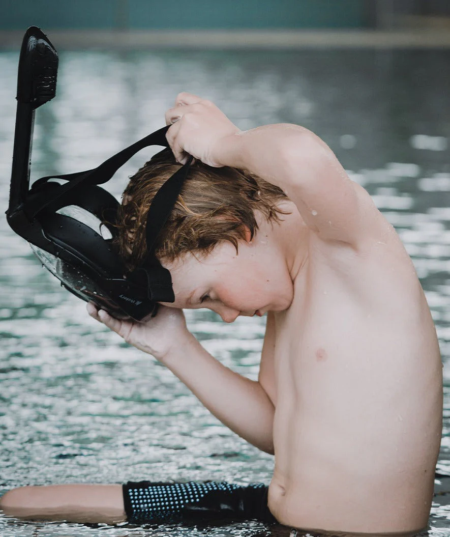 Watery pełnotwarzowa maska do snorkelingu dla dzieci - Oxygen - Czarny - Image 13