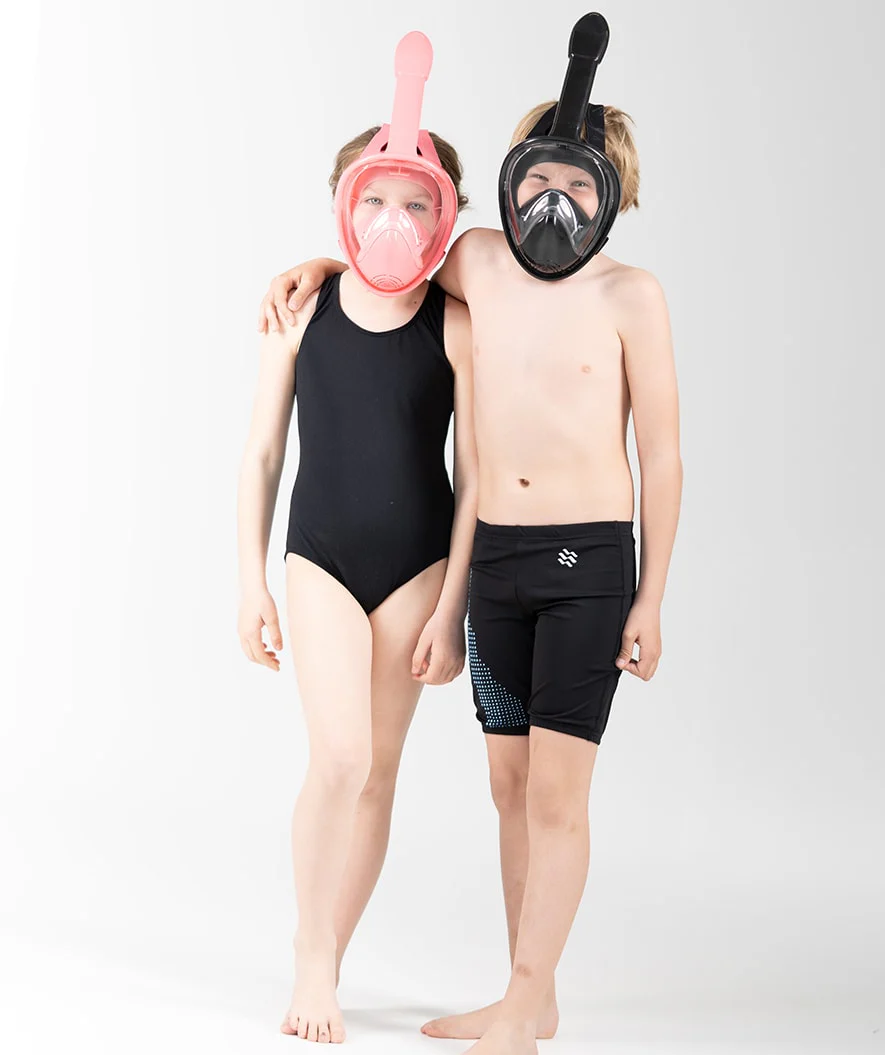 Watery pełnotwarzowa maska do snorkelingu dla dzieci - Oxygen - Czarny - Image 14