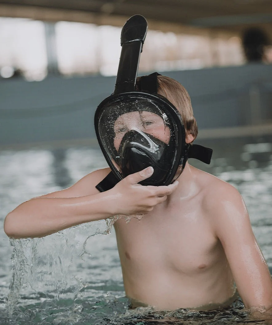 Watery pełnotwarzowa maska do snorkelingu dla dzieci - Oxygen - Czarny - Image 4