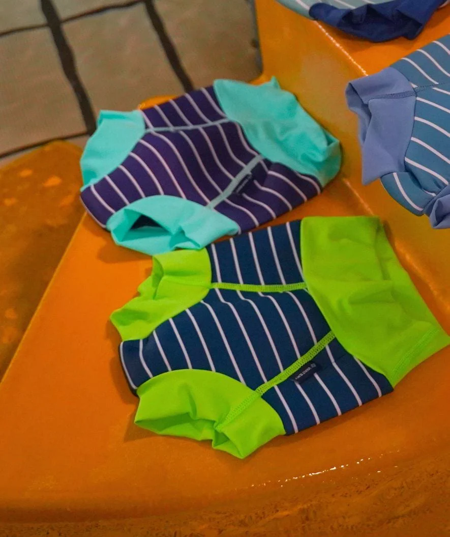Watery pieluszka do pływania dla dzieci - Neoprene Swim Nappy - Green Stripes - Image 13