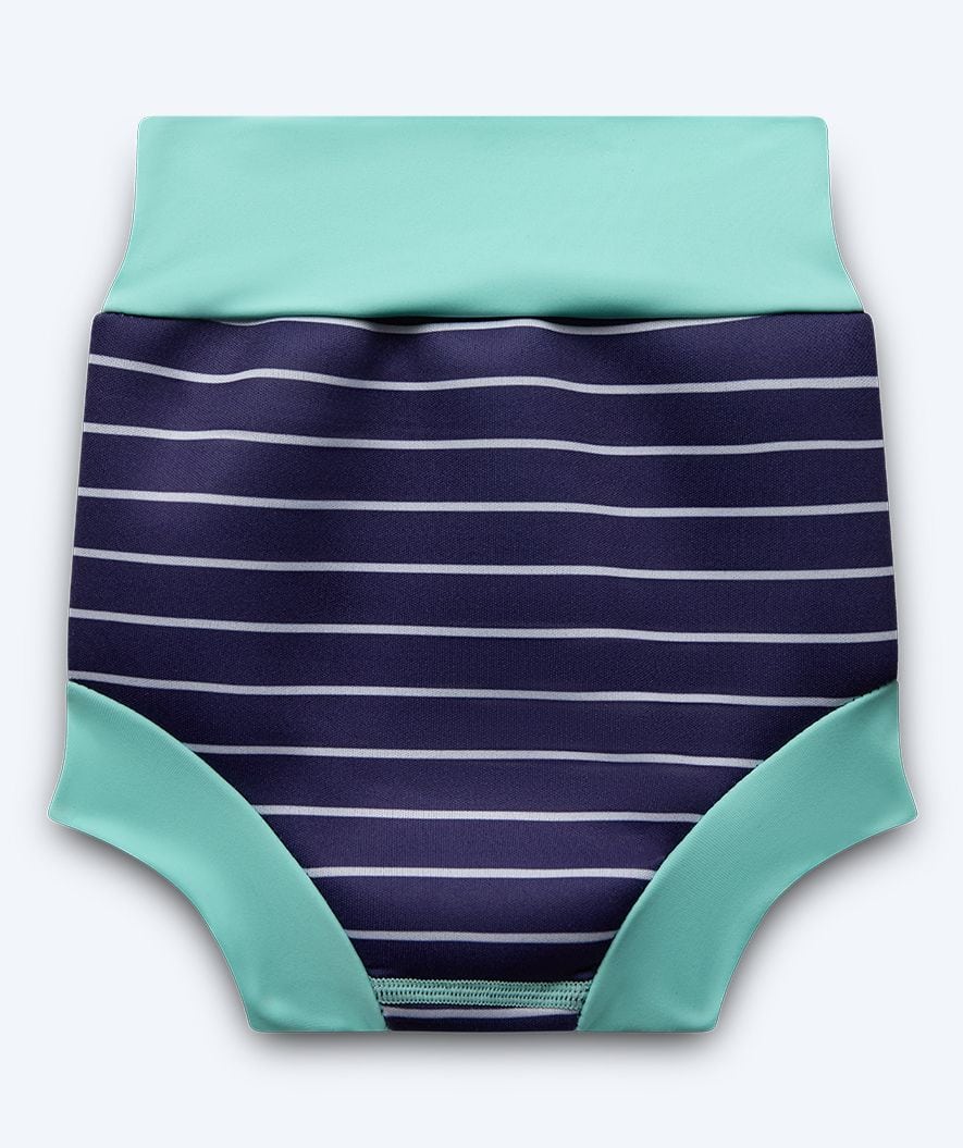 Watery pieluszka do pływania dla dzieci - Neoprene Swim Nappy - Turquoise Stripes - Image 2