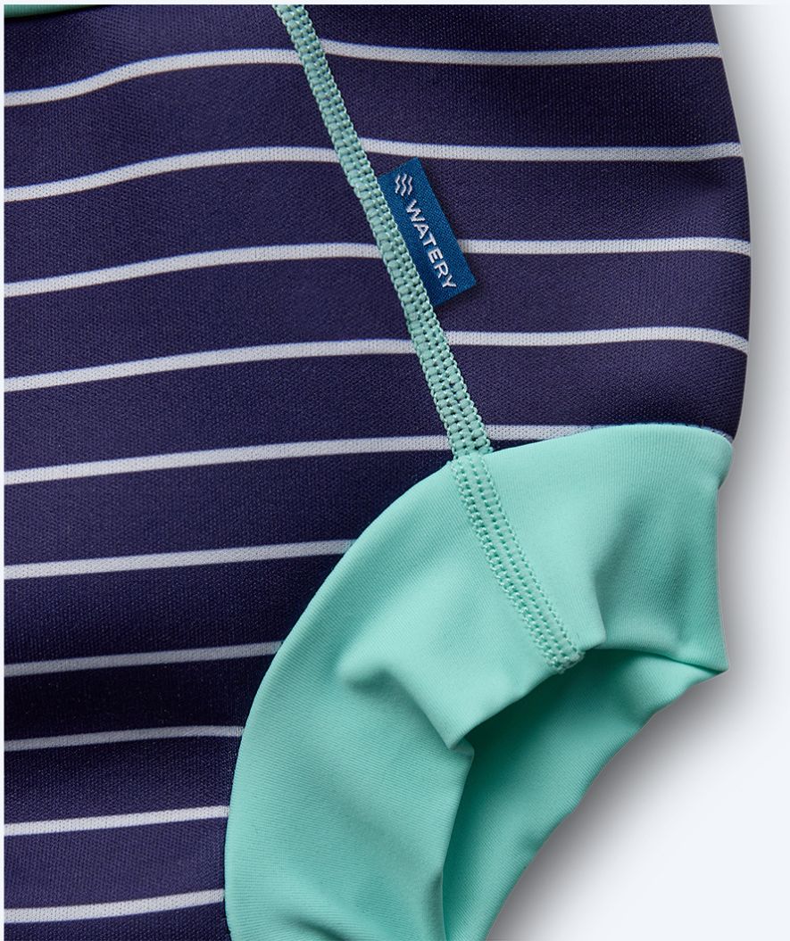 Watery pieluszka do pływania dla dzieci - Neoprene Swim Nappy - Turquoise Stripes - Image 5