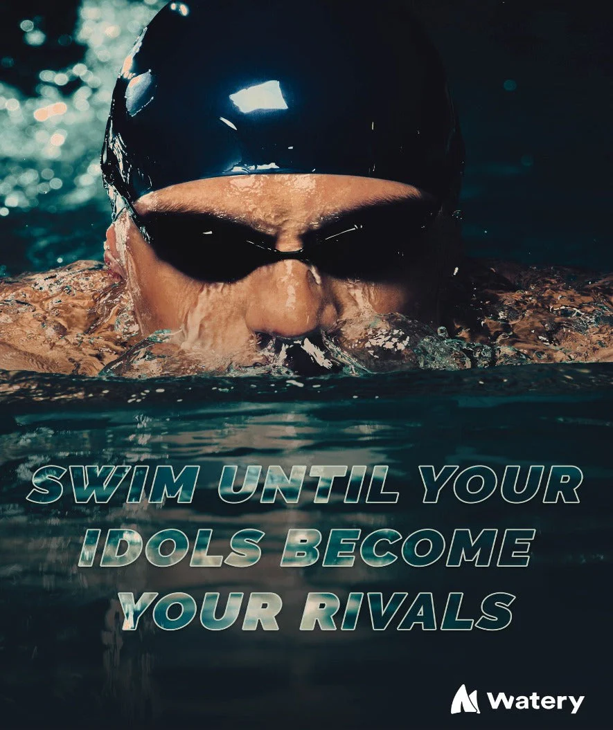 Watery plakat pływacki - Swim until your idols become your rivals - A3, B2 - Image 3