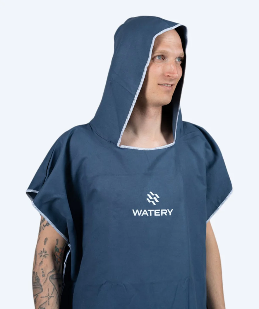 Watery ponczo kąpielowe dla dorosłych - Mikrofibra - Ciemnoniebieski - Image 12