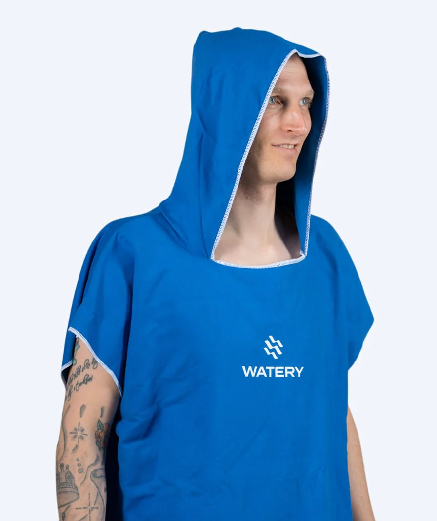 Watery ponczo kąpielowe dla dorosłych - Mikrofibra - Royal Blue - Image 5