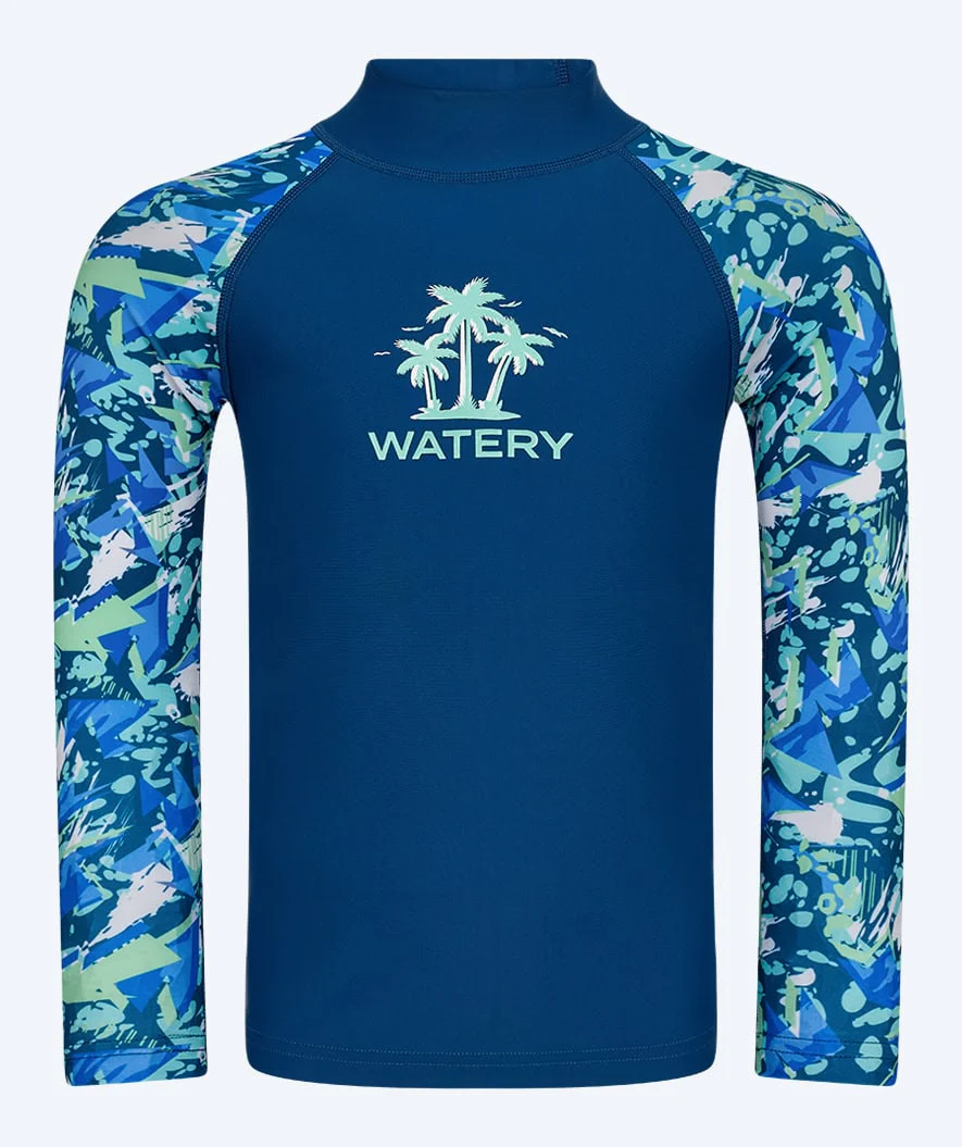 Watery koszulka UV dla dzieci - Katsu Langærmet Rashguard - Jasnoniebieski/ciemnoniebieski - Image 3