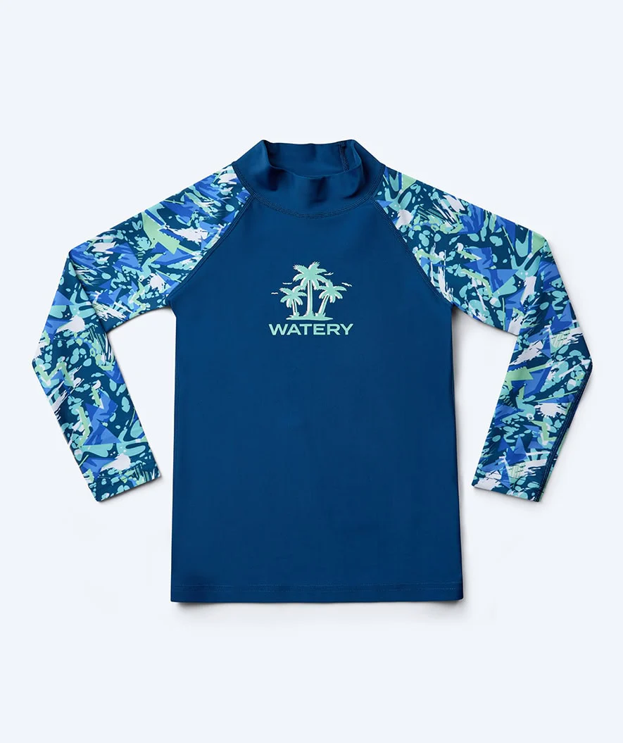 Watery koszulka UV dla dzieci - Katsu Langærmet Rashguard - Jasnoniebieski/ciemnoniebieski - Image 4