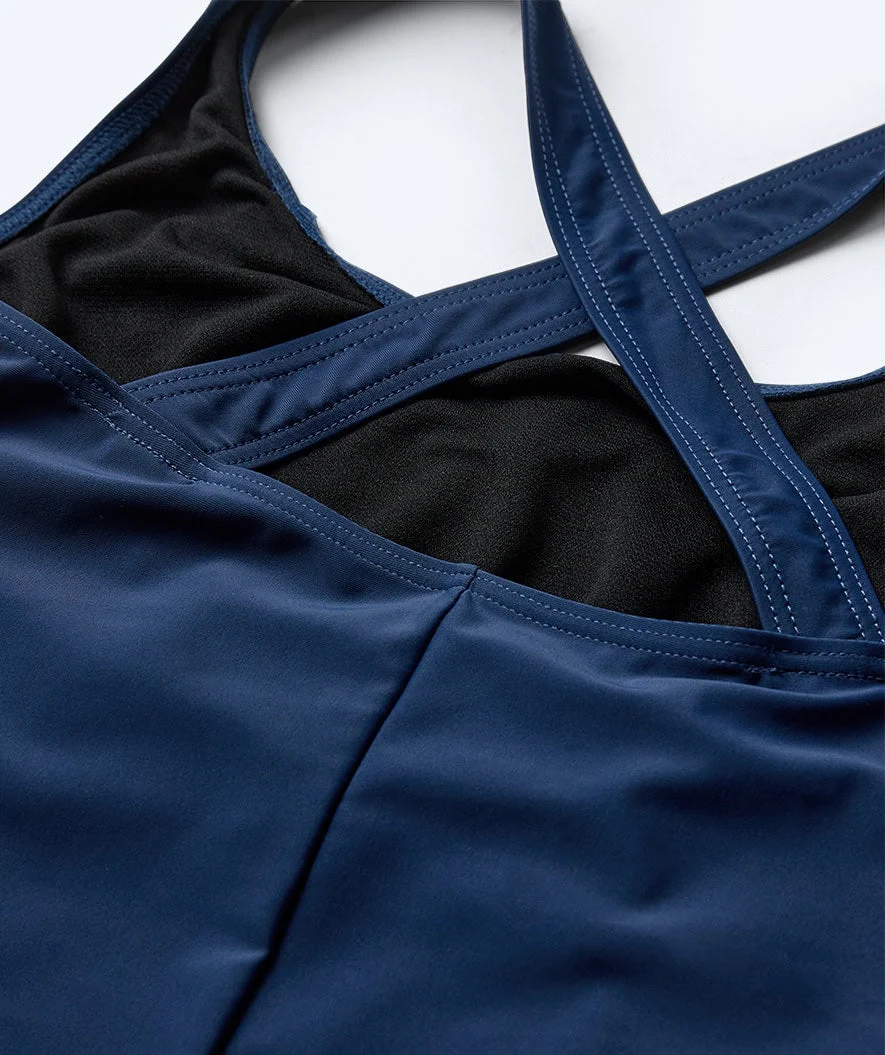 Watery strój kąpielowy dla kobiet plus size - Kaito - Ciemnoniebieski/biały - Image 10