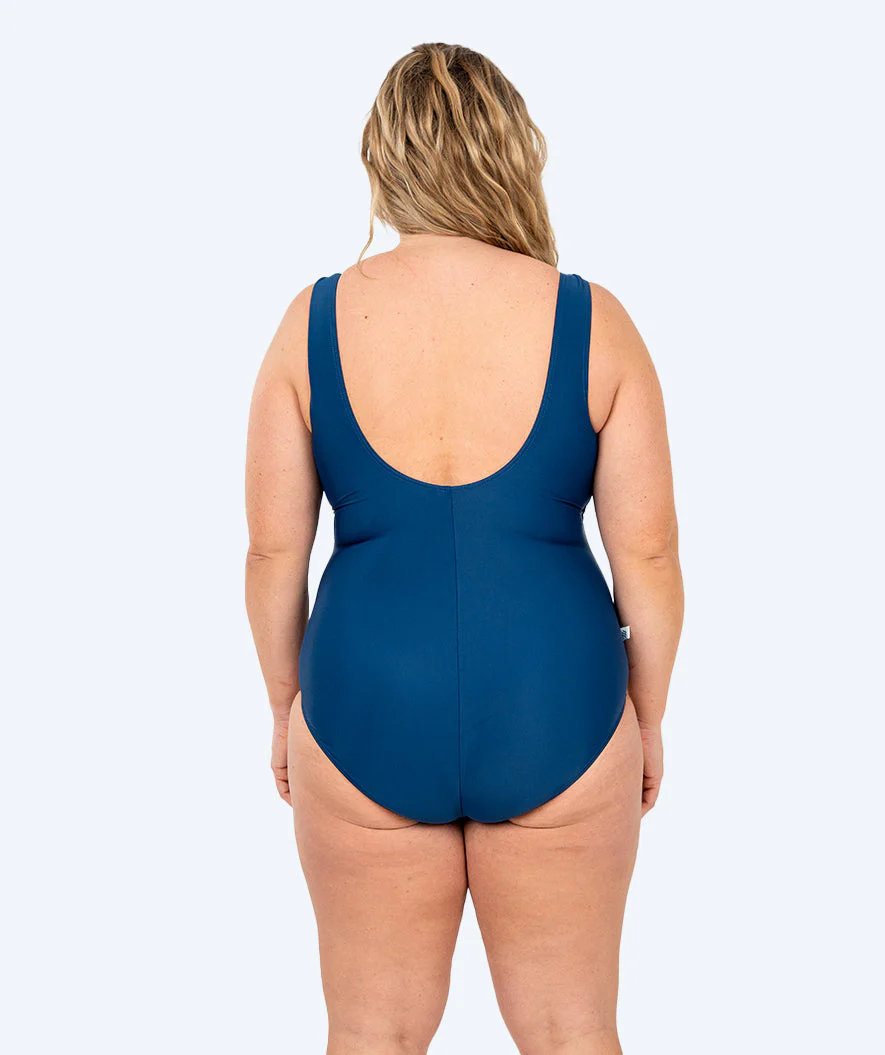 Watery strój kąpielowy dla kobiet plus size - Tamaya U-Back - Ciemnoniebieski/biały - Image 2