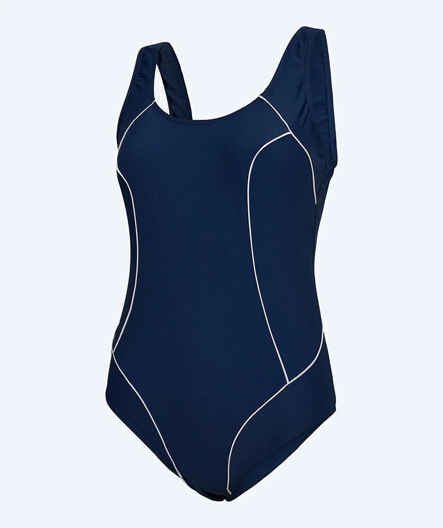 Watery strój kąpielowy dla kobiet plus size - Tamaya U-Back - Ciemnoniebieski/biały - Image 5
