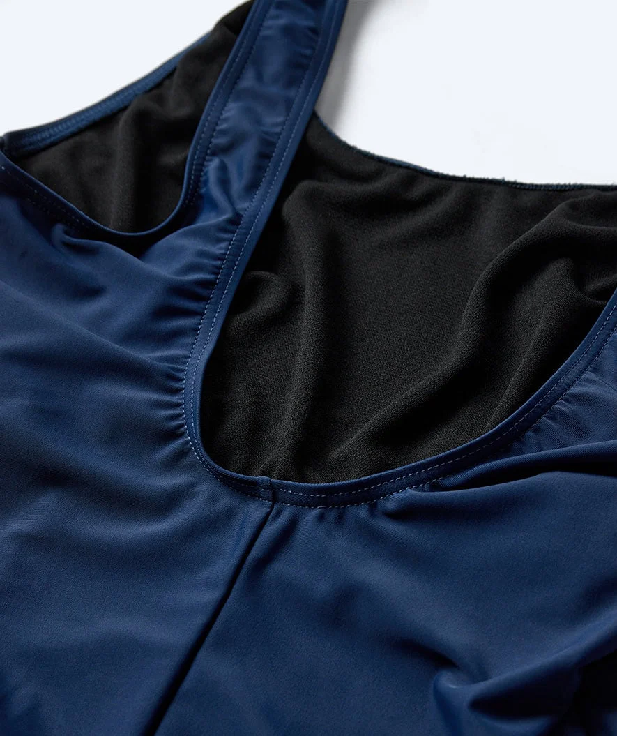 Watery strój kąpielowy dla kobiet plus size - Tamaya U-Back - Ciemnoniebieski/biały - Image 9