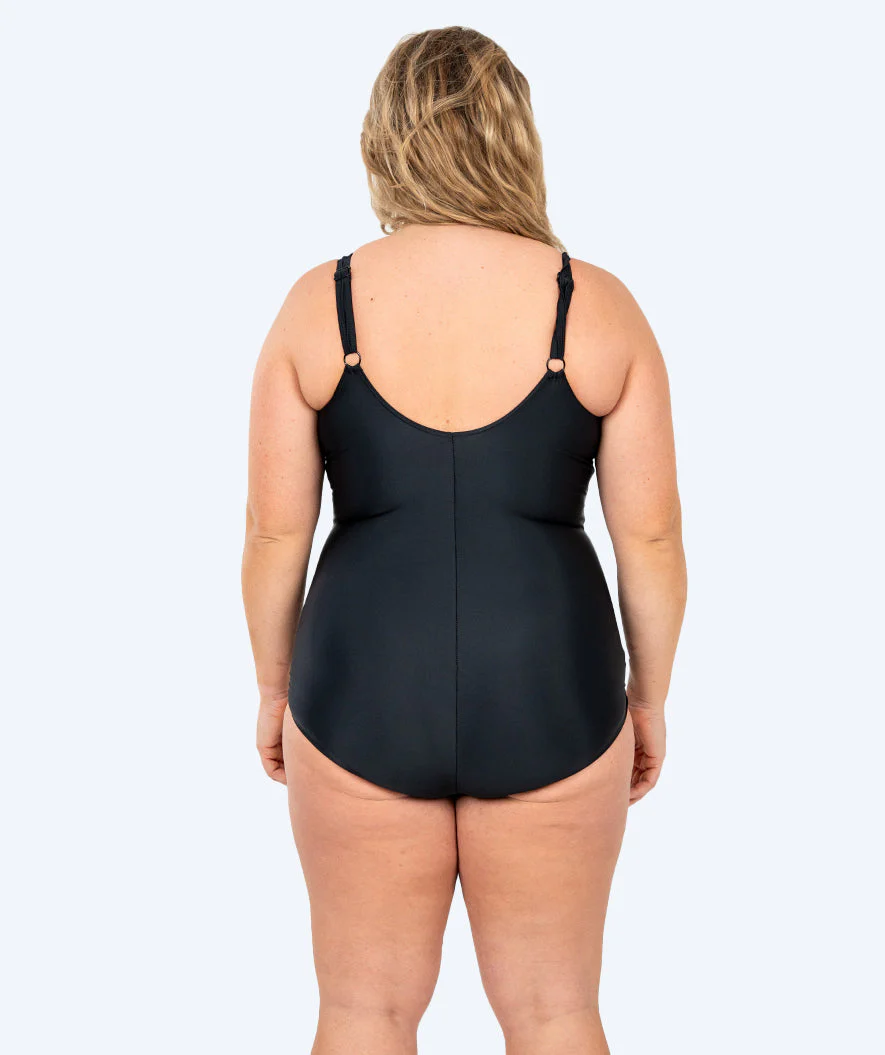 Watery strój kąpielowy dla kobiet plus size w kwiaty - Vale - Czarny - Image 2