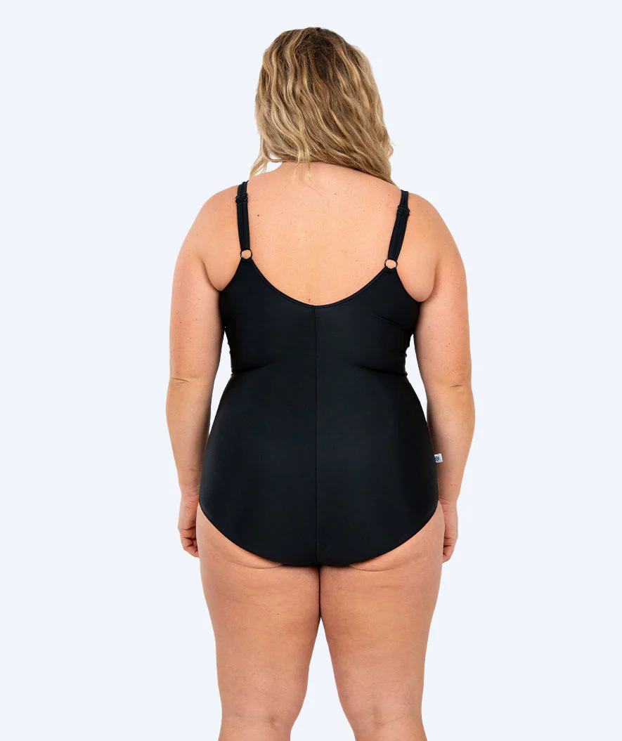 Watery strój kąpielowy dla kobiet plus size w kwiaty - Vale - Czarny/Biały - Image 2