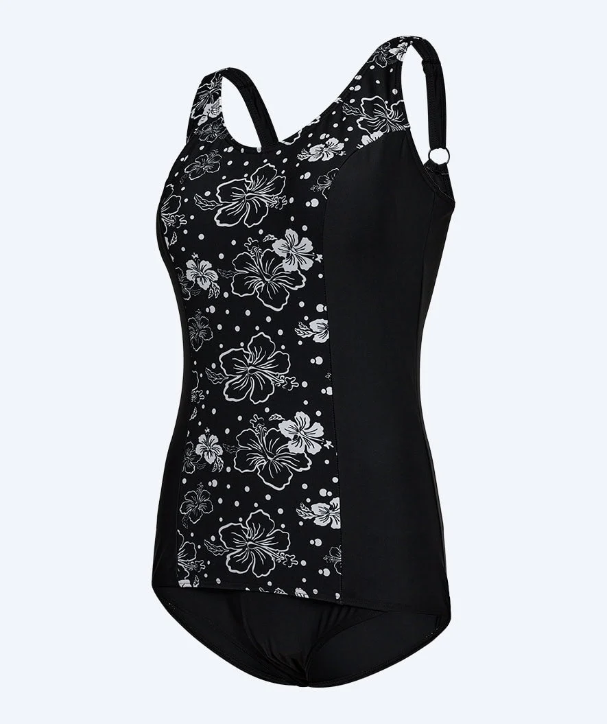 Watery strój kąpielowy dla kobiet plus size w kwiaty - Vale - Czarny/Biały - Image 6
