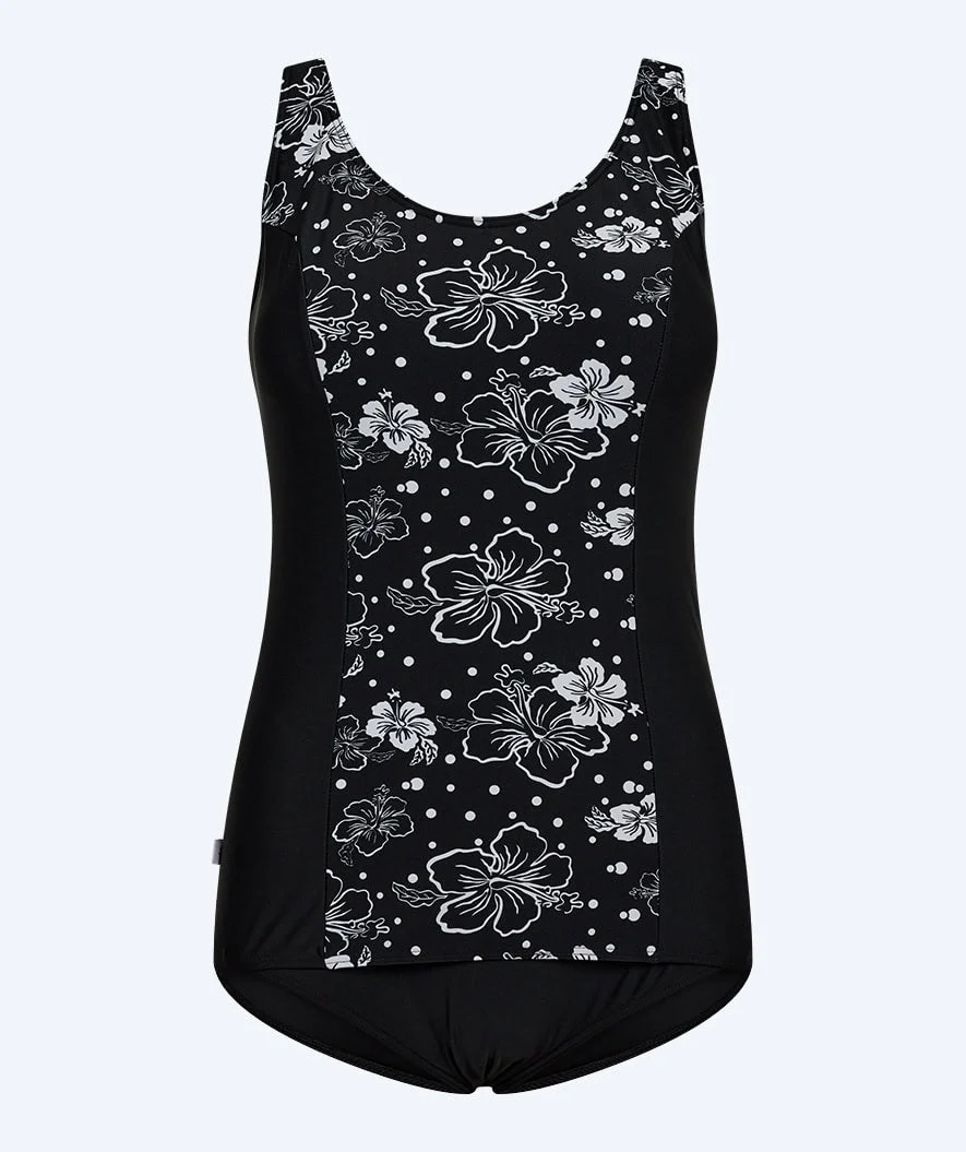 Watery strój kąpielowy dla kobiet plus size w kwiaty - Vale - Czarny/Biały - Image 8