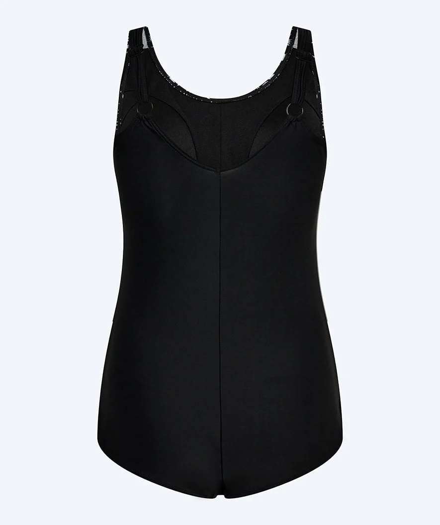 Watery strój kąpielowy dla kobiet plus size w kwiaty - Vale - Czarny/Biały - Image 9