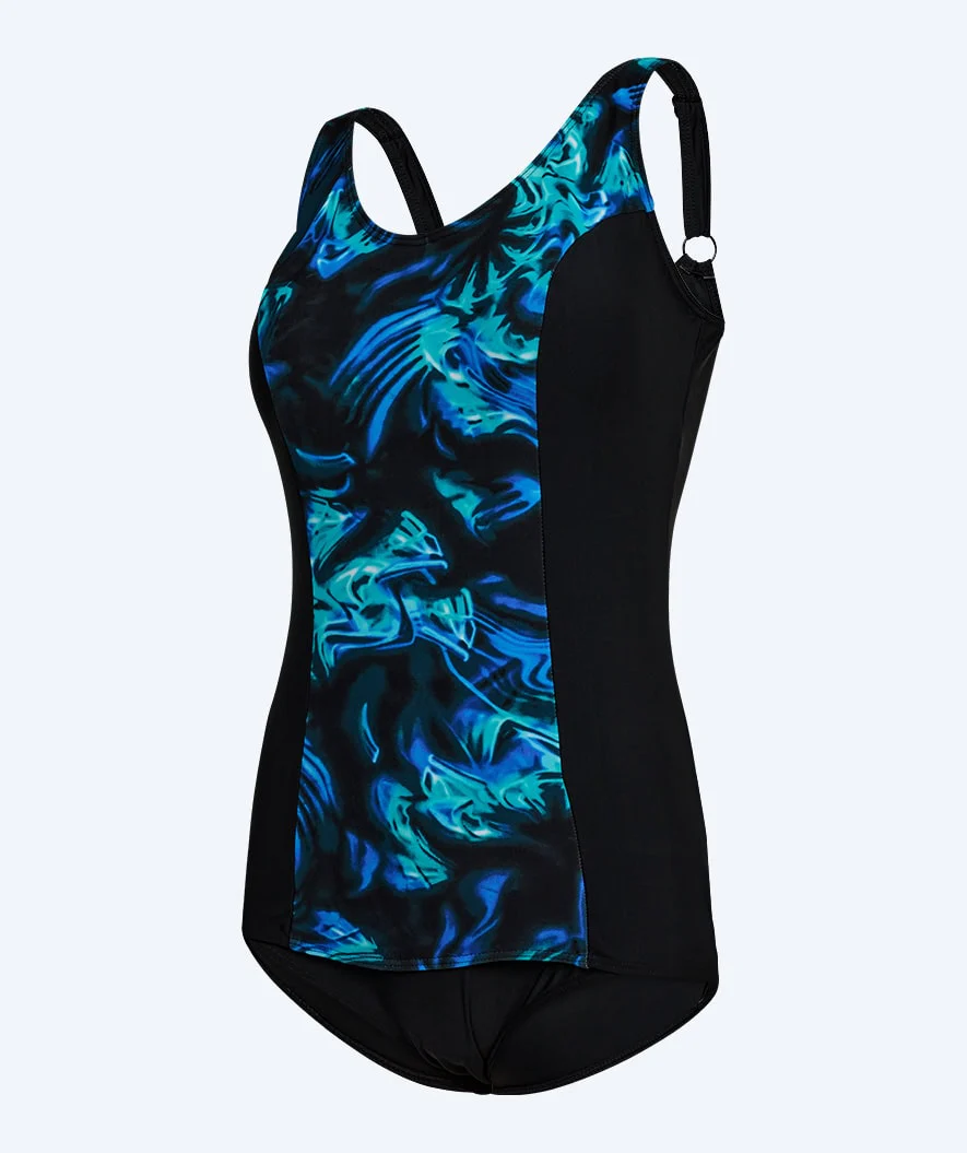 Watery strój kąpielowy dla kobiet plus size w kwiaty - Vale - Czarny/niebieski - Image 6
