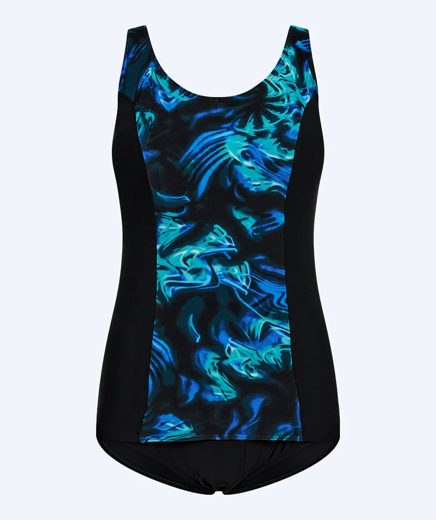 Watery strój kąpielowy dla kobiet plus size w kwiaty - Vale - Czarny/niebieski - Image 8