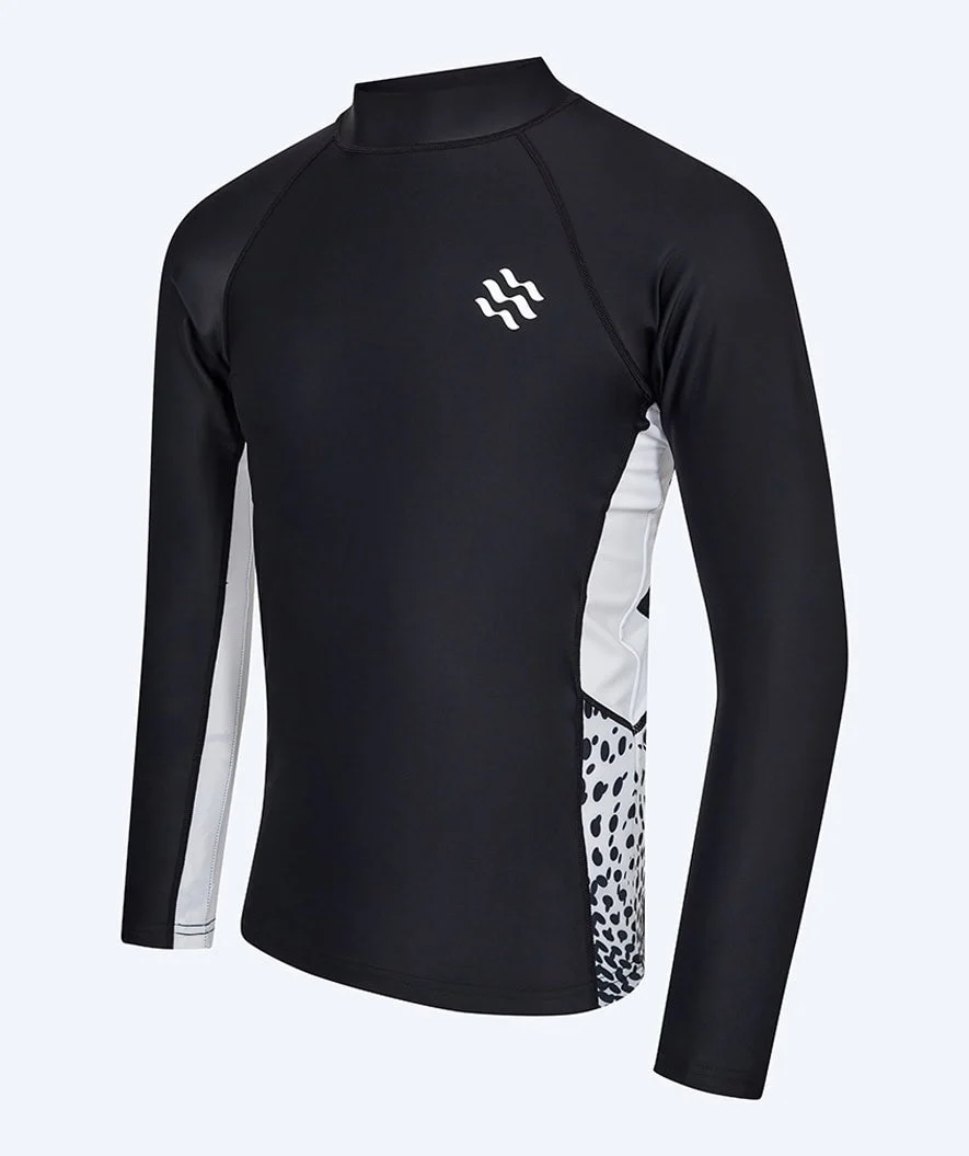 Watery koszulka UV z długim rękawem dla mężczyzn - Scylla Langærmet Rashguard - Czarny/Biały