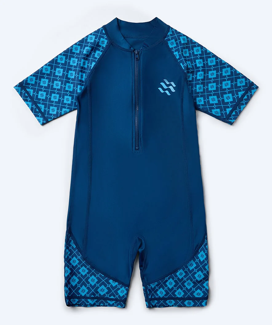 Watery kombinezon UV dla dzieci - Athena Kortærmet Rashguard - Ciemnoniebieski - Image 4