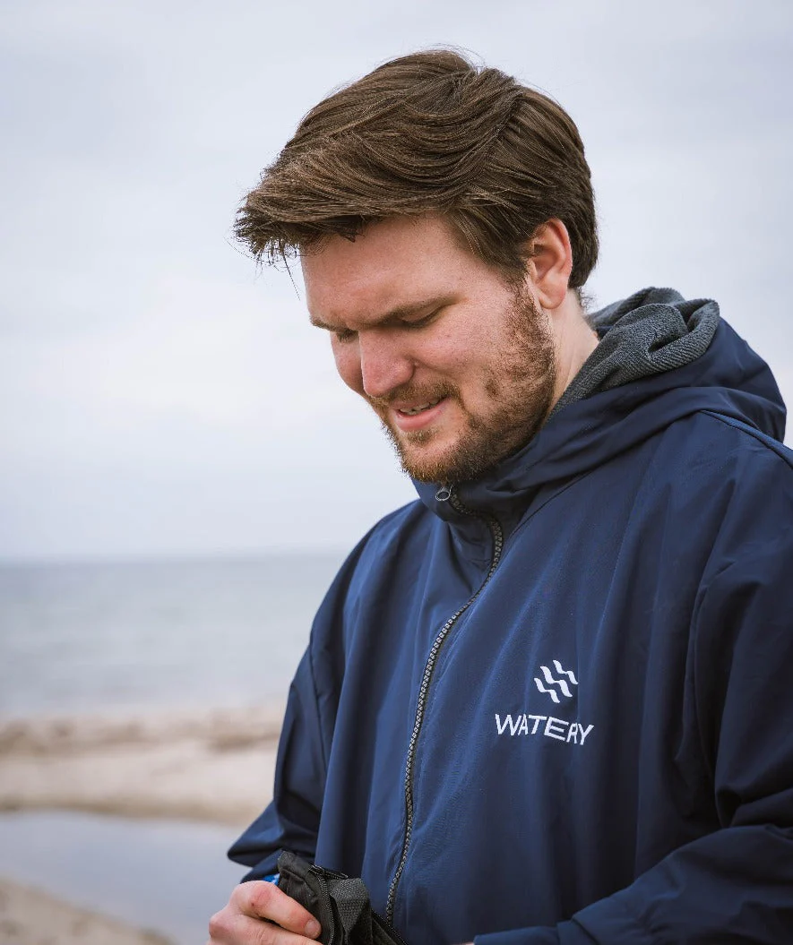Watery Surf poncho - Wodoodporny - Ciemnoniebieski - Image 15
