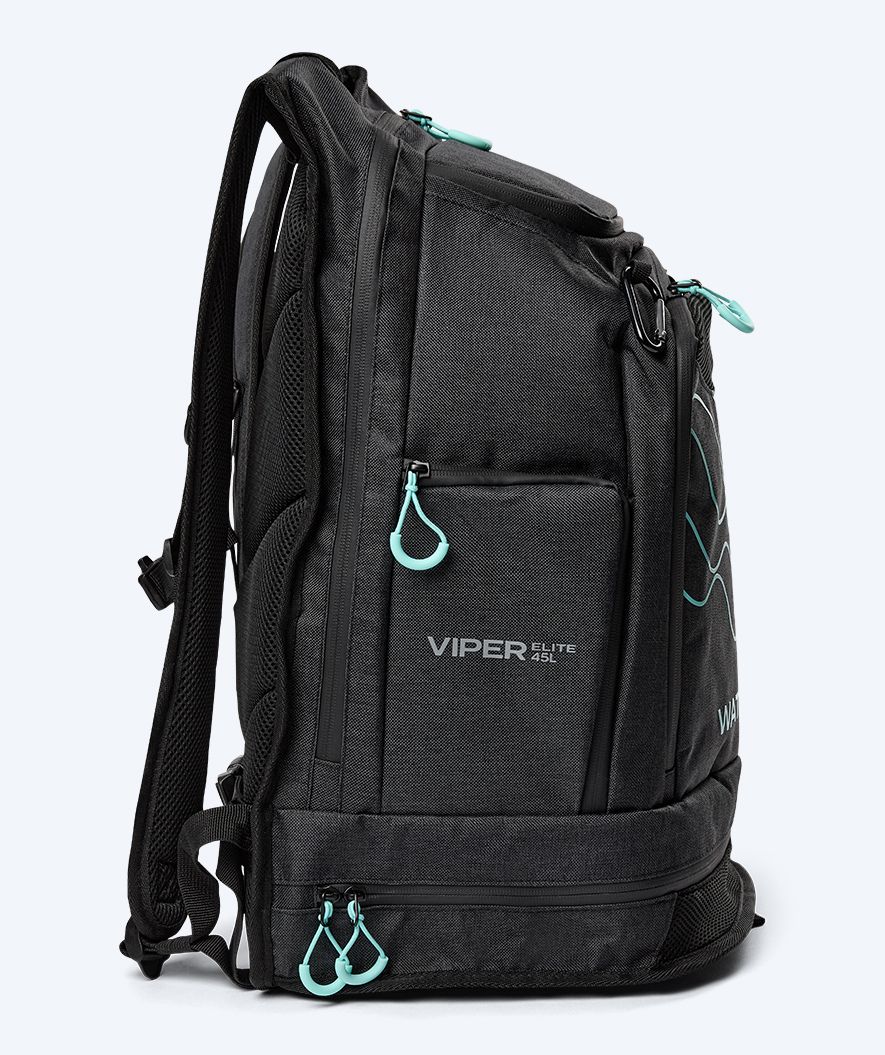 Watery torba pływacka - Viper Elite 45L - Czarna/jasnoniebieska - Image 3