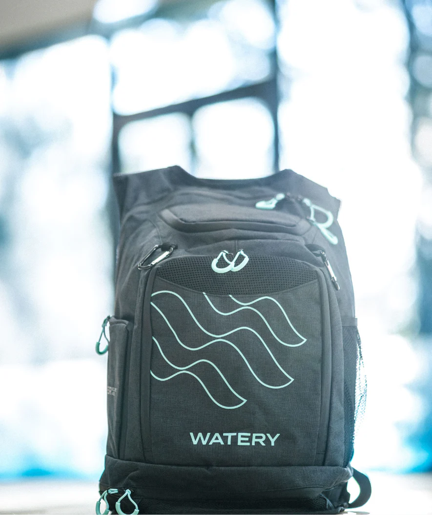 Watery torba pływacka - Viper Elite 45L - Czarna/jasnoniebieska - Image 4