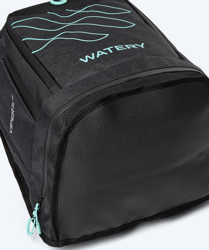 Watery torba pływacka - Viper Elite 45L - Czarna/jasnoniebieska - Image 9