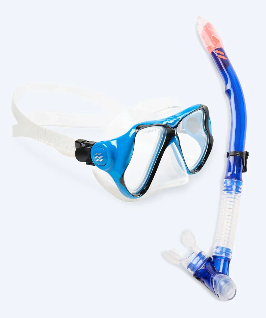 Watery zestaw do snorkelingu dla dorosłych - Hudson Semi-Dry - Niebieski - Image 11