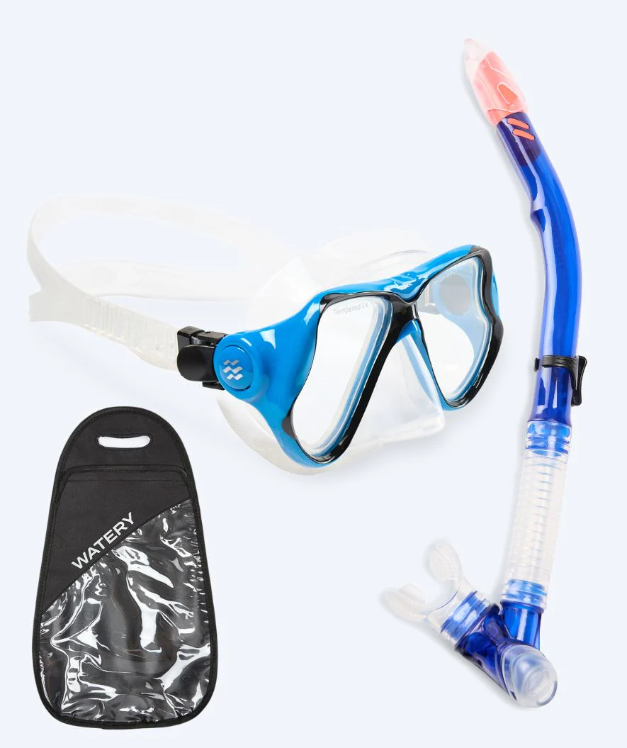 Watery zestaw do snorkelingu dla dorosłych - Hudson Semi-Dry - Niebieski - Image 12