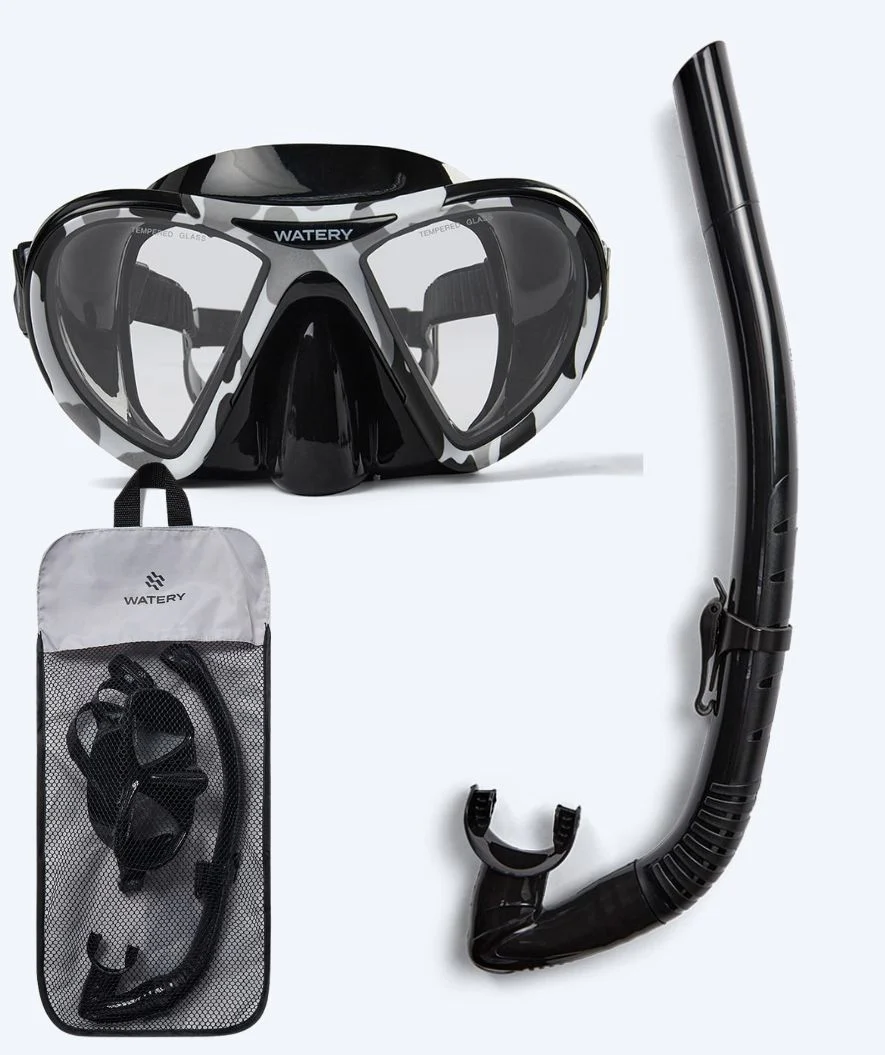Watery zestaw do snorkelingu dla dorosłych (od 15 lat) - Rudder Camo/Itzel - Czarny - Image 17