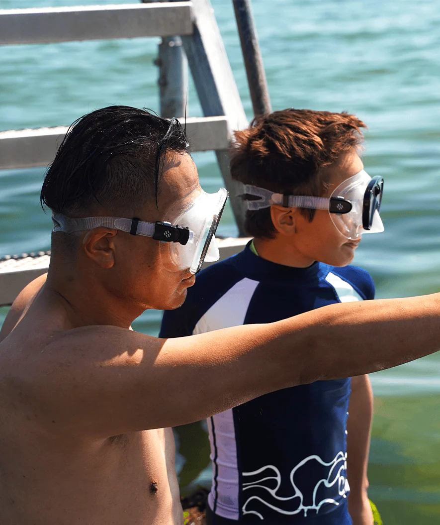 Watery zestaw maska + rurka do snorkelingu dla dorosłych (15+) - Nebula - Czarny - Image 14