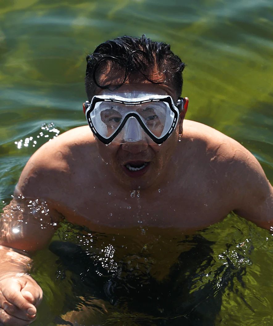 Watery zestaw maska + rurka do snorkelingu dla dorosłych (15+) - Nebula - Czarny - Image 17