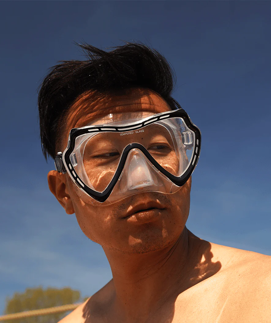 Watery zestaw maska + rurka do snorkelingu dla dorosłych (15+) - Nebula - Czarny - Image 6