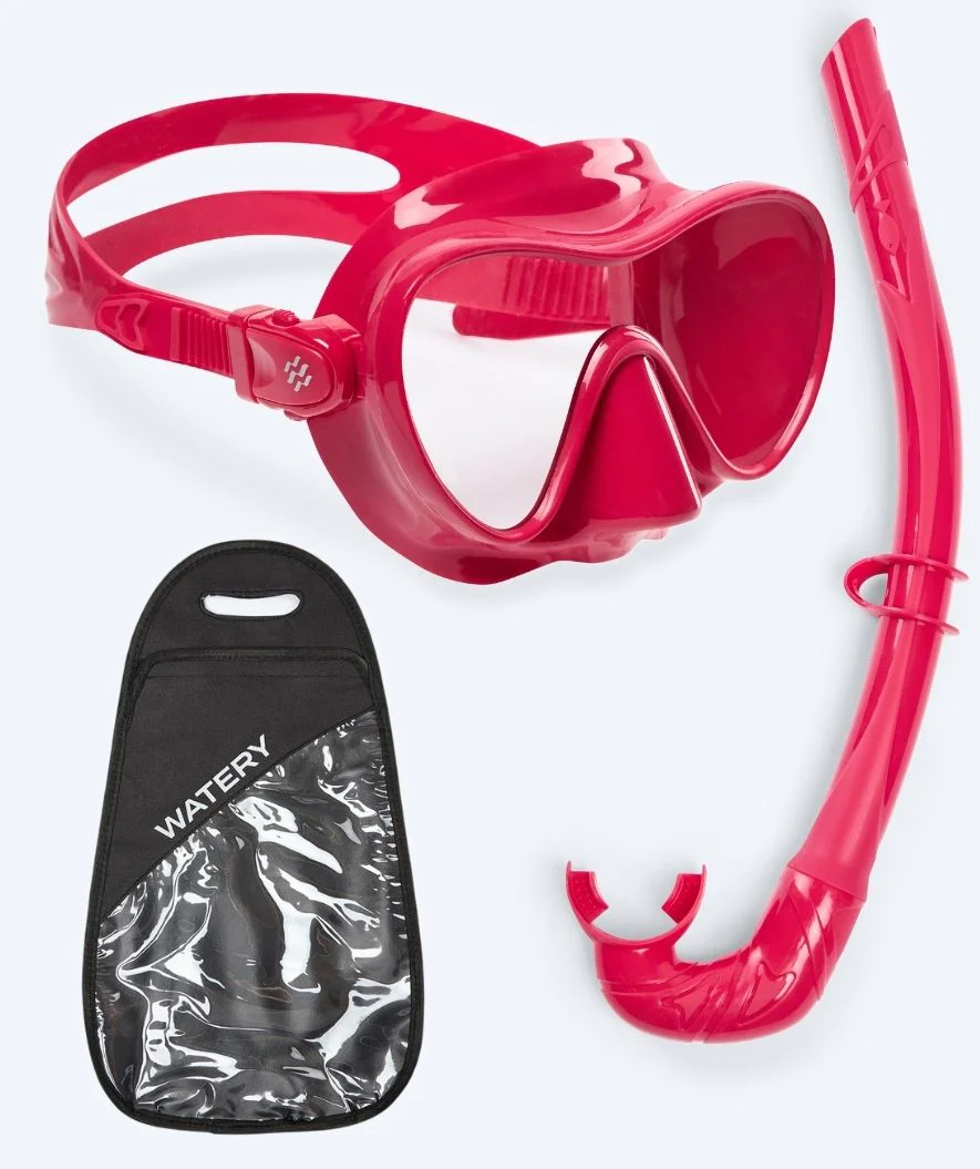 Watery zestaw maska + rurka do snorkelingu dla dorosłych - Cliff - Czerwony - Image 12