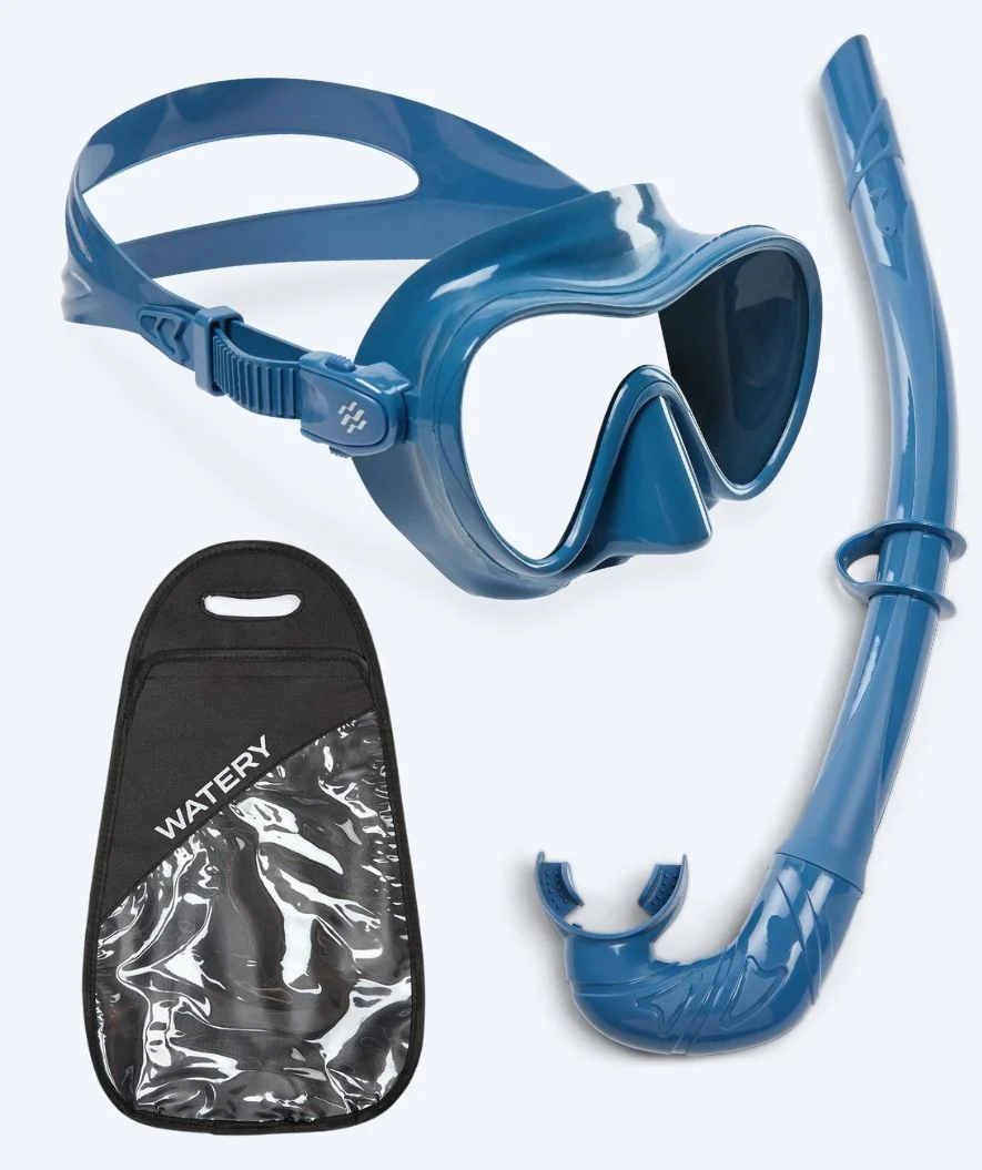 Watery zestaw maska + rurka do snorkelingu dla dorosłych - Cliff - Niebieski - Image 14