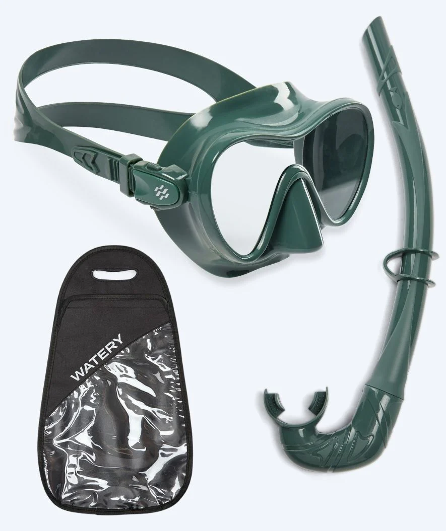 Watery zestaw maska + rurka do snorkelingu dla dorosłych - Cliff - Zielony - Image 11