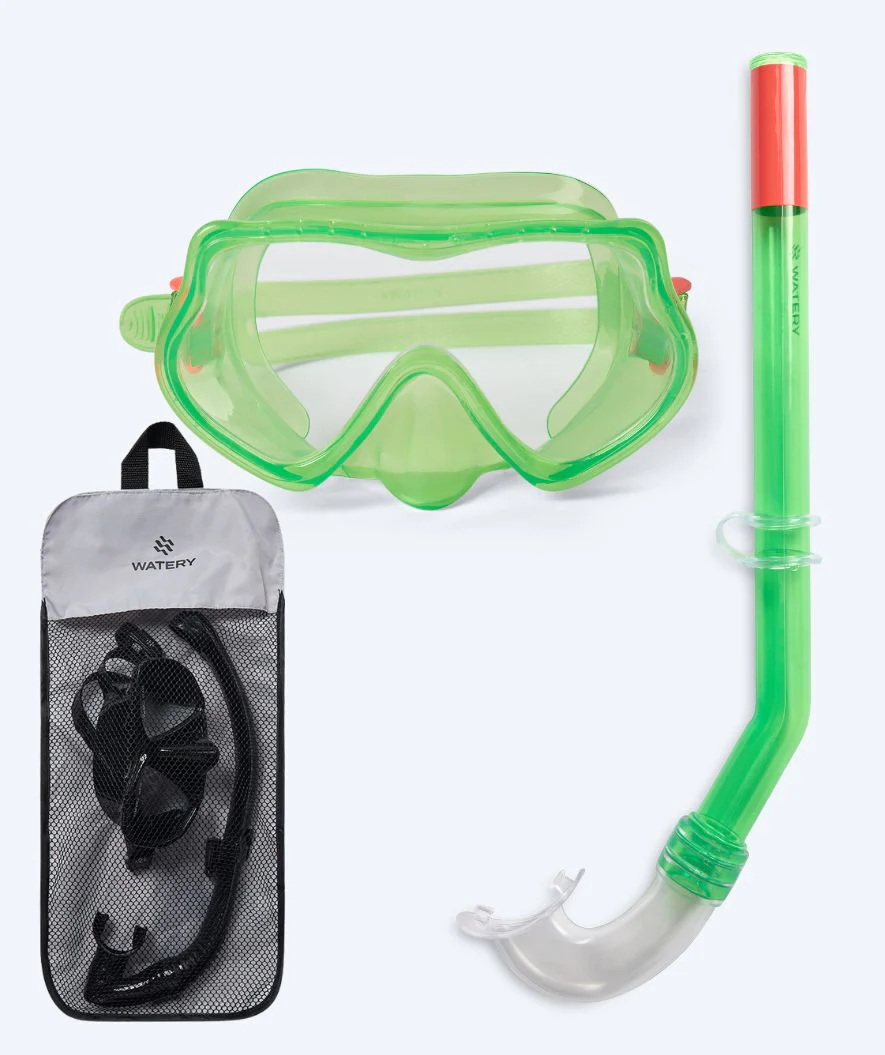 Watery zestaw maska + rurka do snorkelingu dla dzieci (4-10 lat) - Winslet - Zielony - Image 11