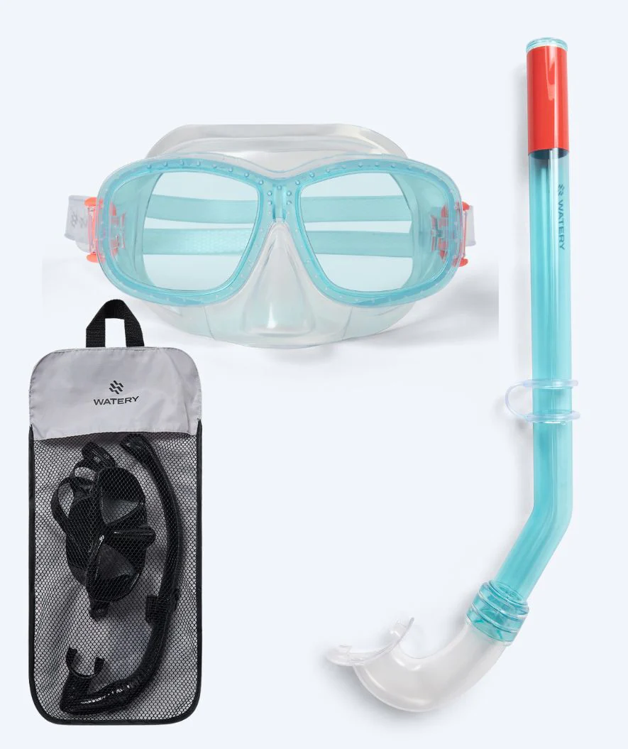 Watery zestaw maska + rurka do snorkelingu dla dzieci (4-10 lat) - Wyre - Biały/niebieski - Image 12